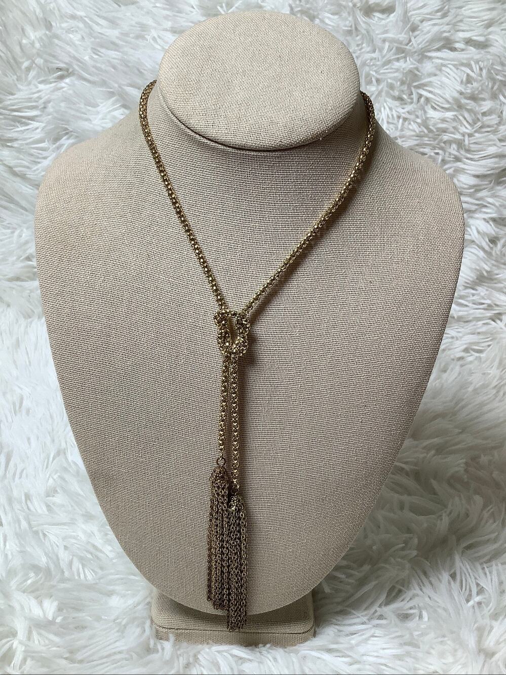 Laila Rowe Women's Gold-Tone Vintage Multi-Chain Lariat Tassel Necklace C32-5